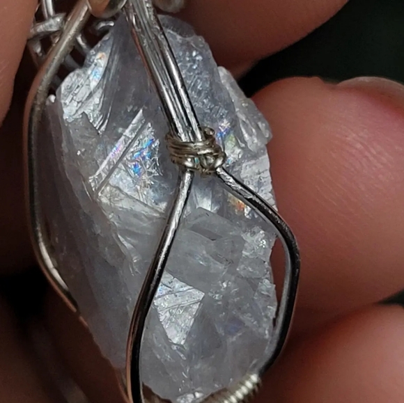 Handmade Rainbow Quartz Crystal Necklace - Picture 3 of 3